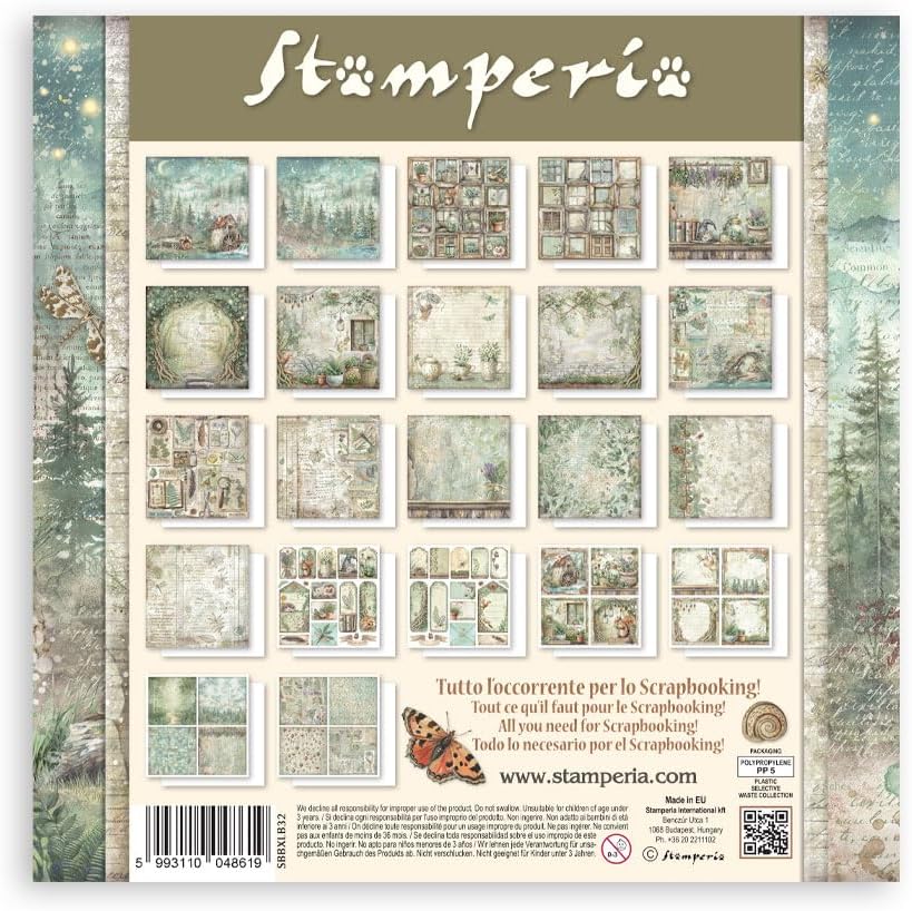 Stamperia - Scrapbook Paper Pad for Scrapbooking, Albums, Cards, Bullet Journals and More, Acid Free