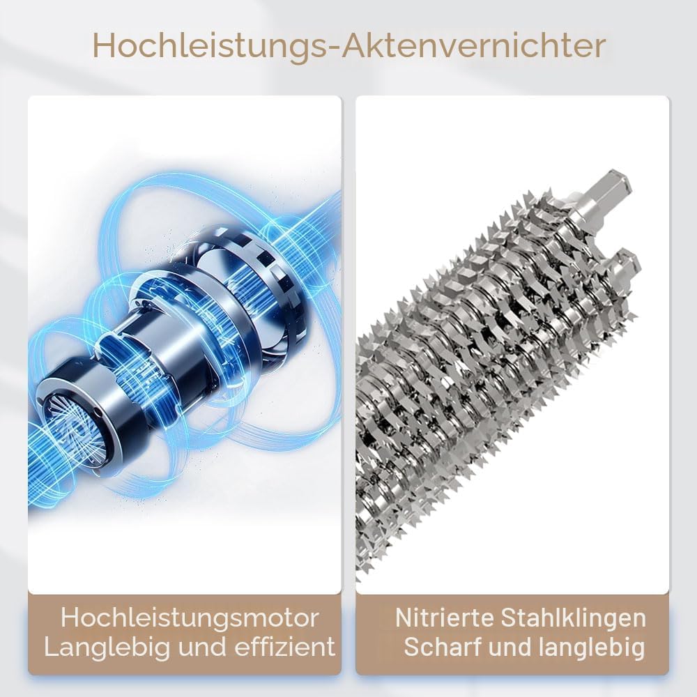 Kalopsia Aktenvernichter Professionell: 200 Blätter Automatischer Aktenvernichter Mikroschnitt 60Min