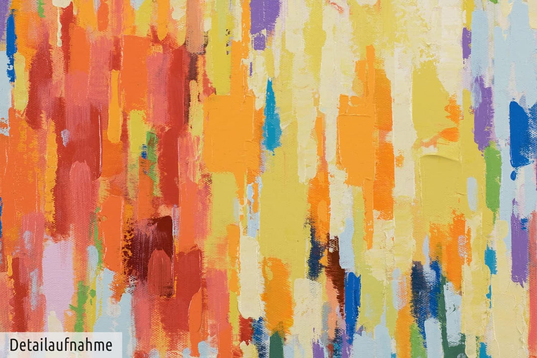KunstLoft Leinwandbild | 100% HANDGEMALT | 120x60cm | Gemälde 'Weekend Happiness' | Abstrakt | Bunt