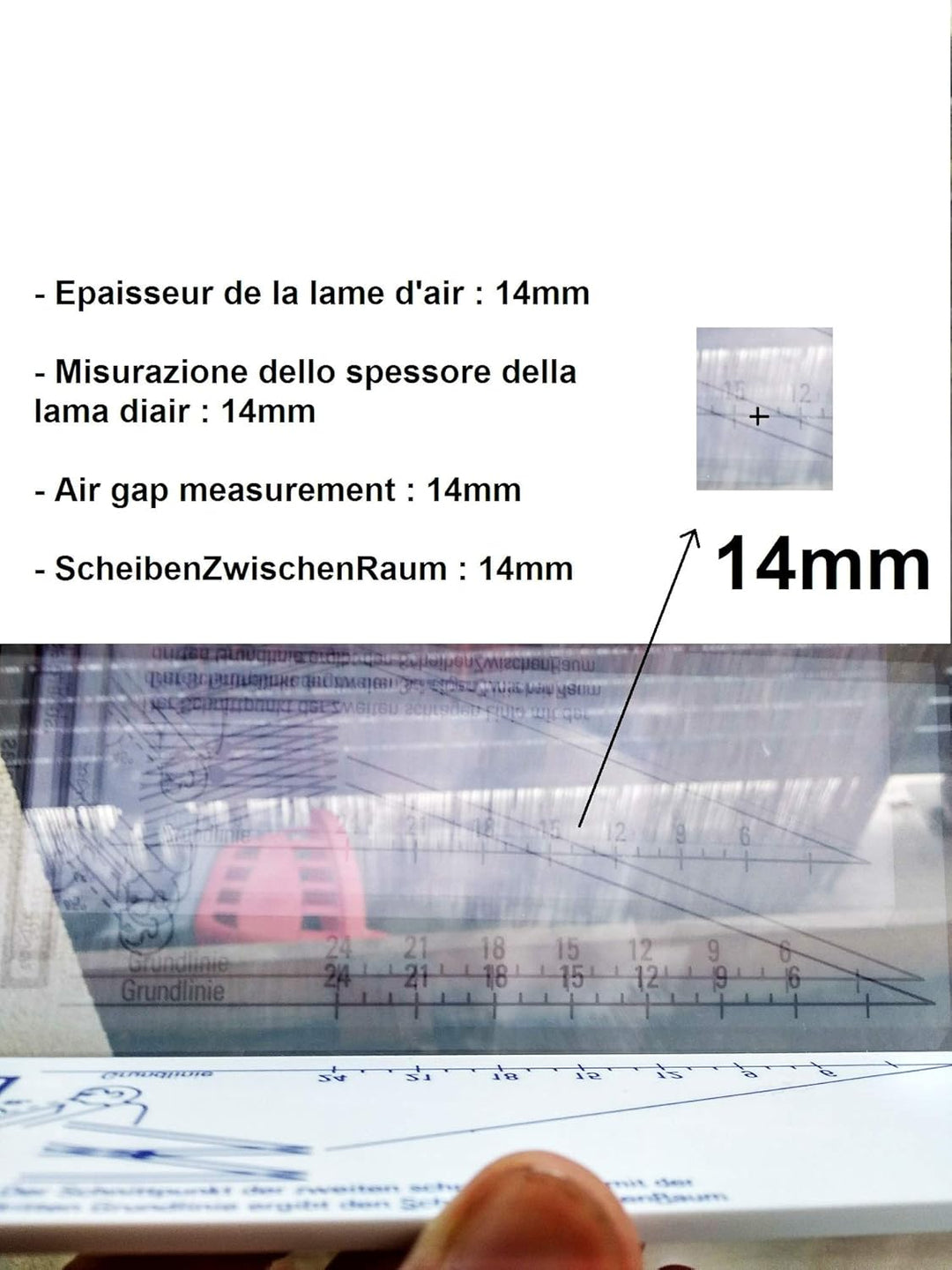 Optischer Glasdickenmesser | Dickenlehre Massnahmen von 2 bis 25° mm 5164900