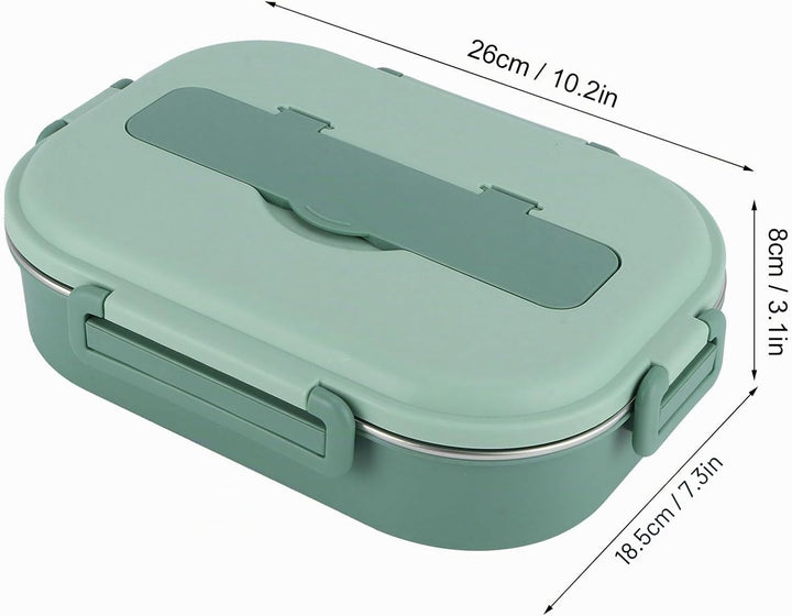 Tissting Edelstahl Lunchbox 4-Fach Tragbarer Lebensmittelbehälter mit Silikondichtung 1500ml für Stu