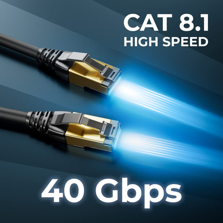 deleyCON 10x 0,25m CAT8.1 Patchkabel Netzwerkkabel Datenkabel S/FTP PIMF 2000 MHz 40 Gbit RJ45 LAN D