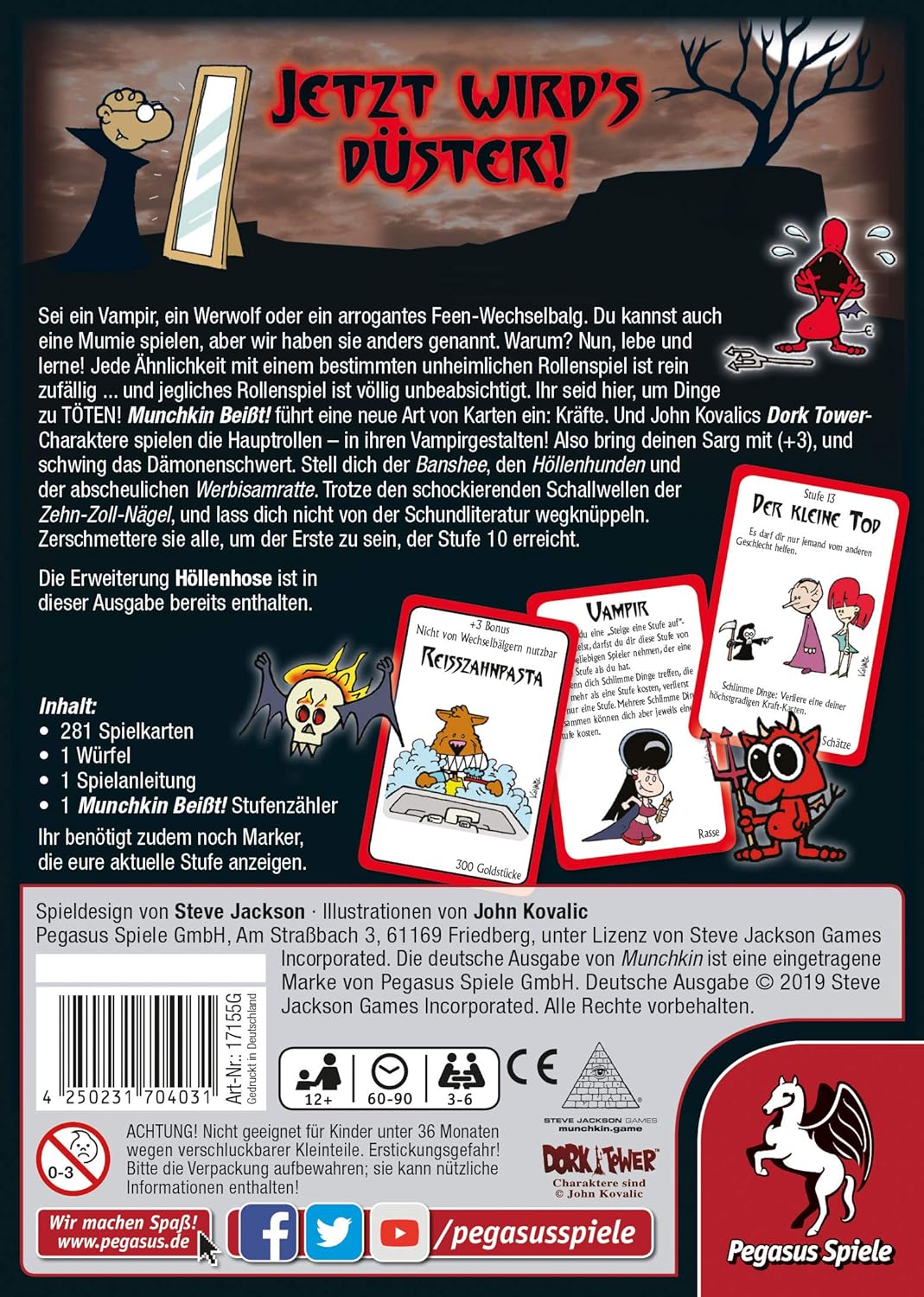 Pegasus Spiele 17155G - Munchkin beisst 1+2