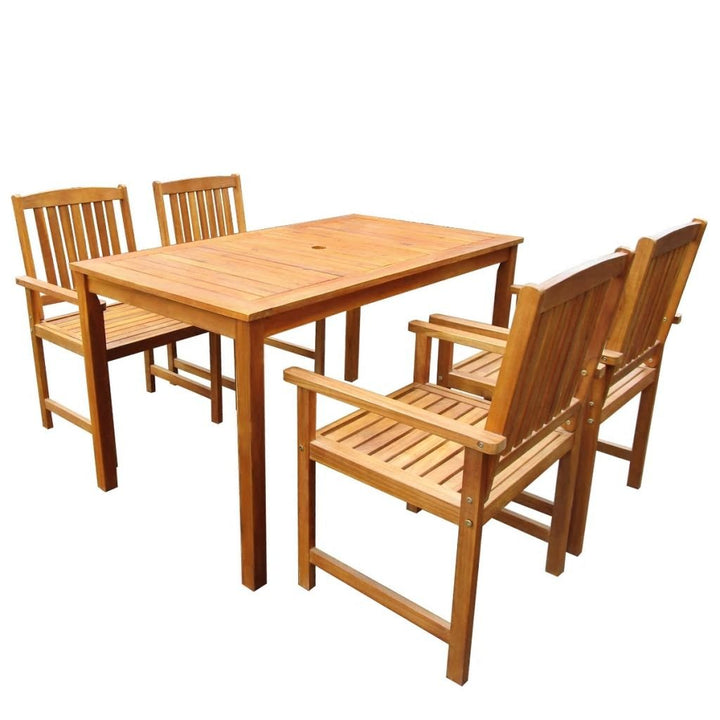 Tidyard 5-teilig Garten Essgruppe Sitzgarnitur Gartengarnitur Massives Akazienholz Balkon Terrasse S