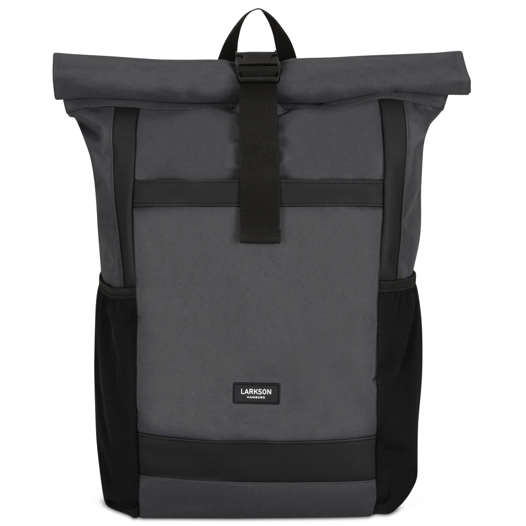 LARKSON Rolltop Rucksack Herren & Damen Gross Anthrazit - No 2 - Daypack für Schule, Uni, Fahrrad -
