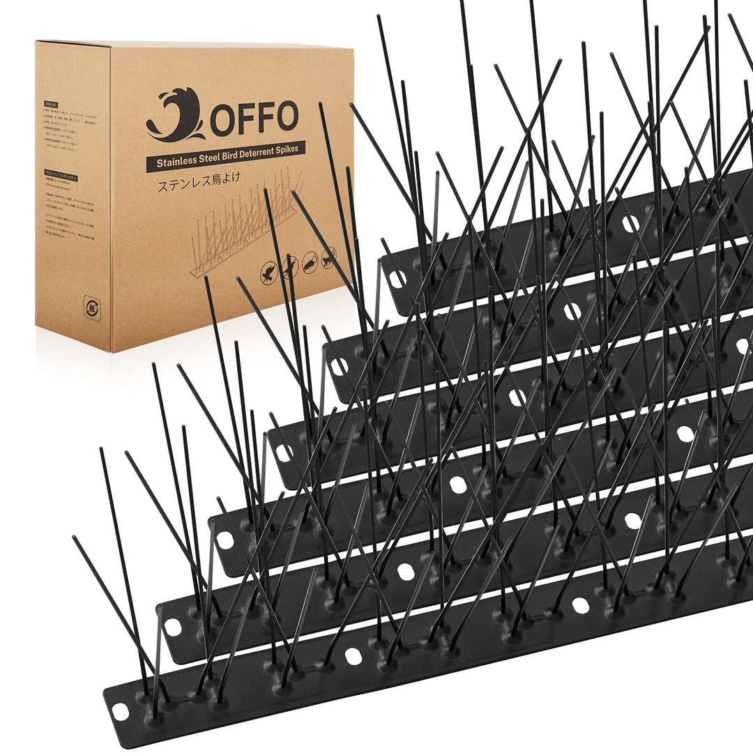 OFFO Vogelabwehr Spikes vormontiert für Dach und Fenster, langlebige Taubenabwehr Spikes für Krähen,