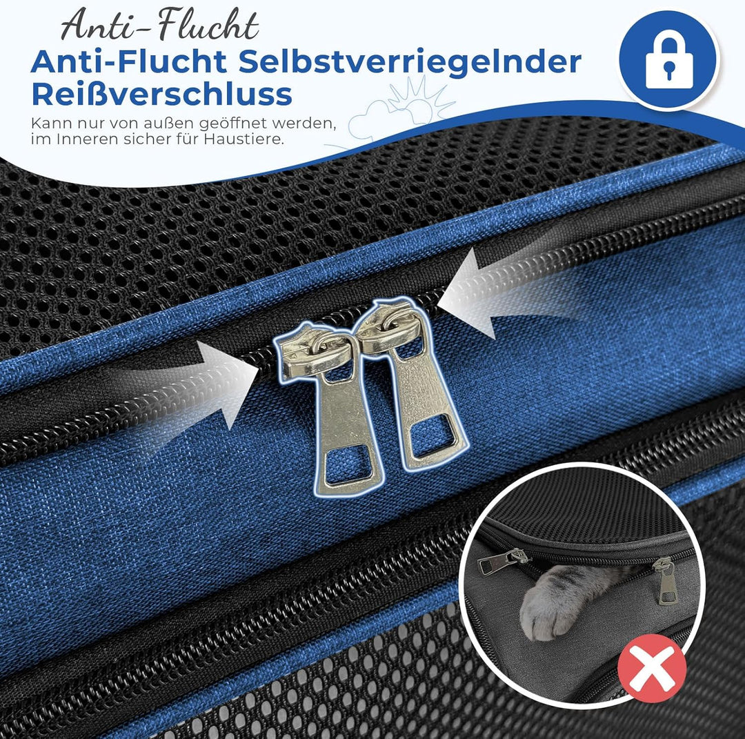 TOFFCAEA Transporttasche für Katze Hund, Hundetransportbox, Faltbare Katzentransportbox, tragbar, 5k