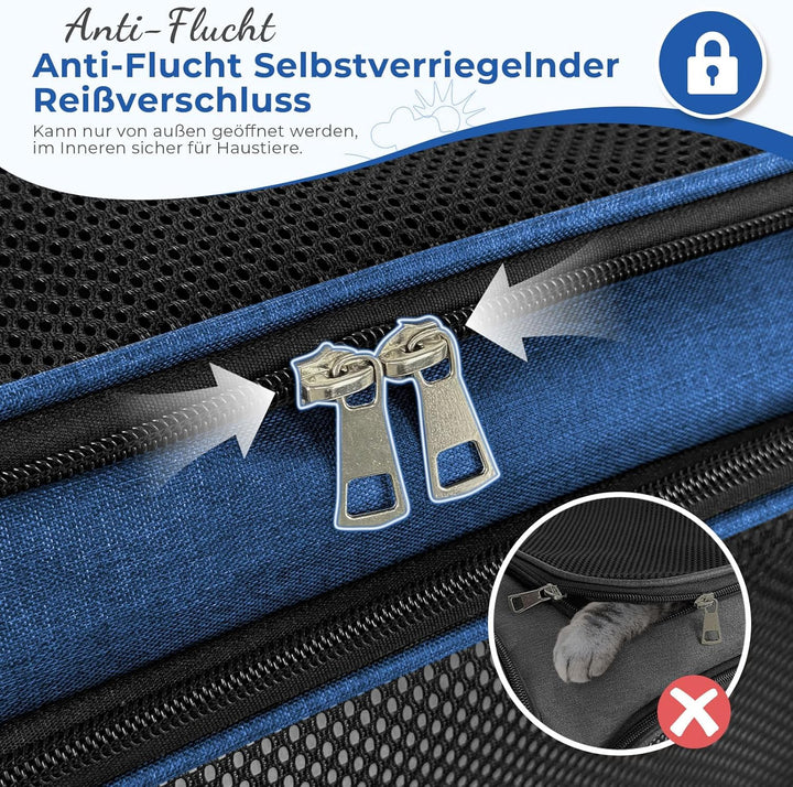 TOFFCAEA Transporttasche für Katze Hund, Hundetransportbox, Faltbare Katzentransportbox, tragbar, 5k