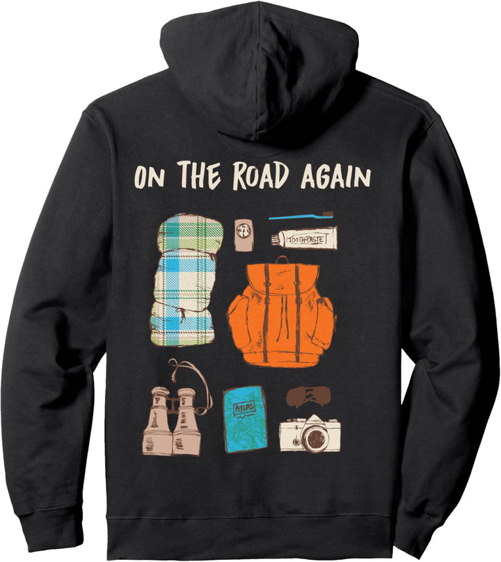 On The Road Take a Hike Camping Outdoor Wanderer Frau Mann Pullover Hoodie