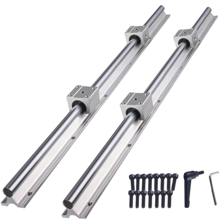 CNCYEAH 2 stücke Linear Schiene SBR16-600mm 16 MM Linearlager Schiene Gleitführung Welle + 4 Stücke