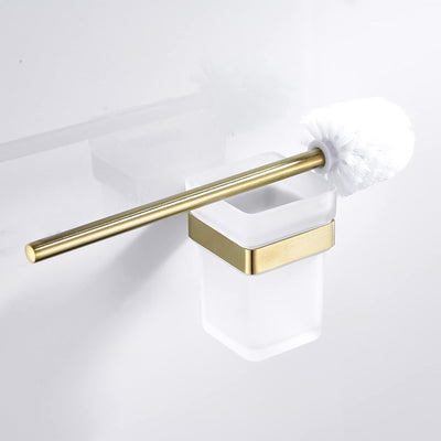 WOMAO Toilettenbürste Gold Edelstahl Wandmontage klobürste Silikon Toilettenbürstenhalter Gebürstet