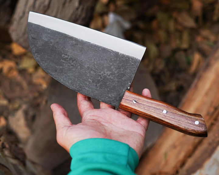 Handgefertigter serbischer Fleischerbeil - Klinge aus 1095 Hochkohlenstoffstahl - Hochwertiges Küche