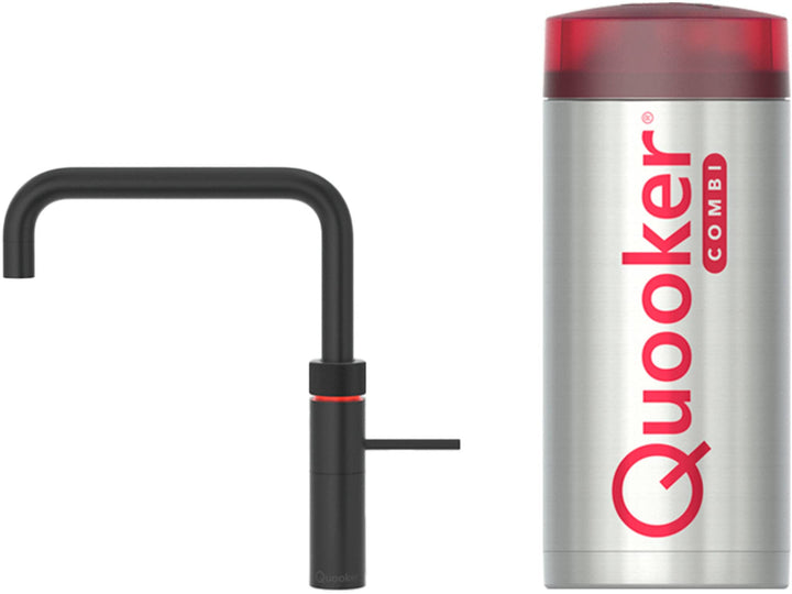 Quooker Fusion square mit COMBI Kessel 3-in-1 Kochendwasserhahn Kochendwasser-Armatur Schwarz