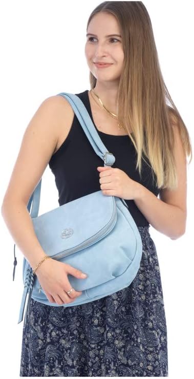 Rieker Damen H1117 Umhängetasche Blau, Blau
