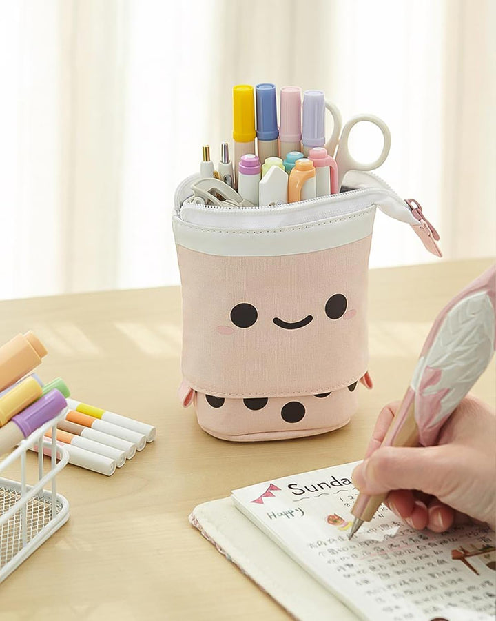 Federmäppchen Reissverschluss, Teleskopisch Mäppchen, 2-in-1 Standmäppchen, Federtasche Mädchen, Sch
