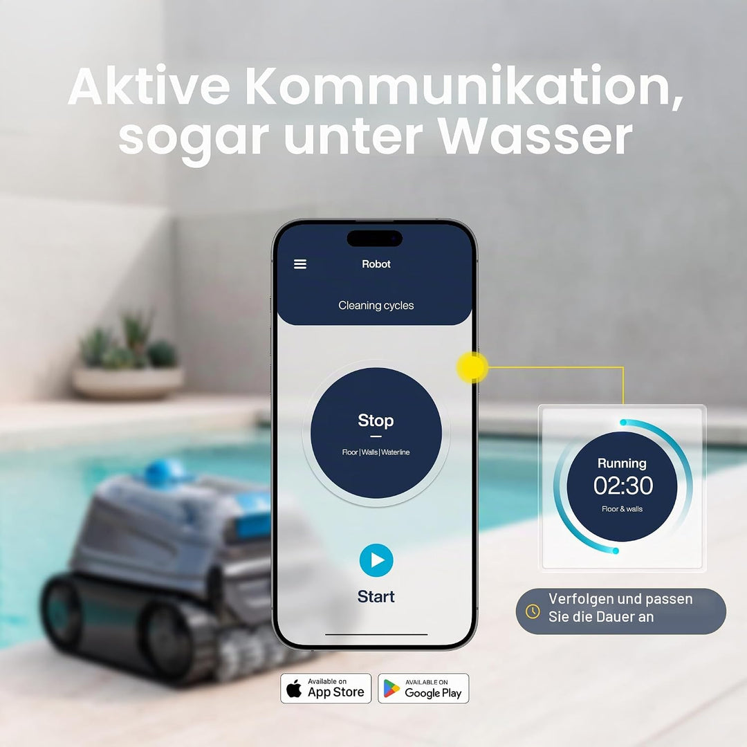 Automatischer Poolroboter Zodiac CNX 30 iQ, bis 12x6 m, reinigt Boden, Wände und Wasserlinie. App-St