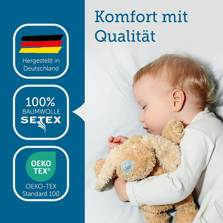 SETEX Molton Matratzenschutz, 90 x 200 cm, Eckgummis, Matratzenschoner aus 100 % Baumwolle, Basic, N