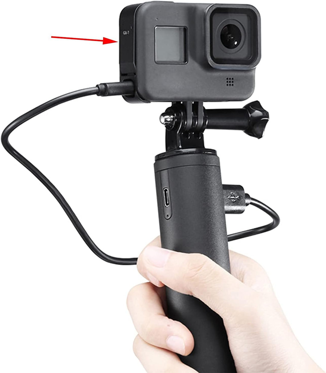 Ladebarer Akkudeckel für die Tür G8-7 Abnehmbarer Typ C Ladeanschluss für GoPro Hero Black 8 Sportka