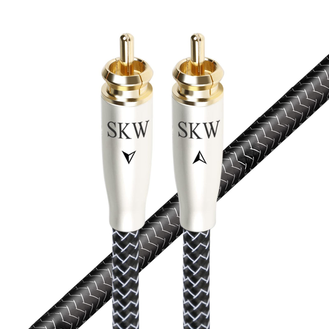 SKW High End Cinch RCA Digitales Koaxialkabel, Kupfer und Silberlitzendrähte Cinch auf Cinch S/PDIF