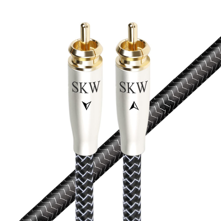 SKW High End Cinch RCA Digitales Koaxialkabel, Kupfer und Silberlitzendrähte Cinch auf Cinch S/PDIF