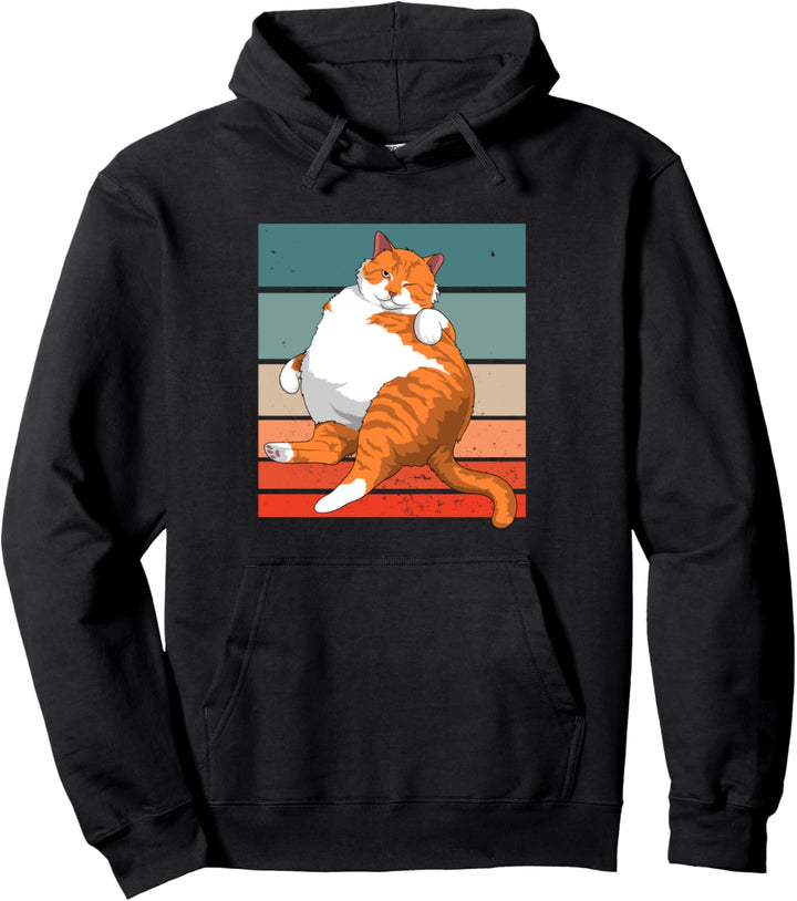 Retro-Meme Der Chonk-Katze Vintage Katzen Pullover Hoodie