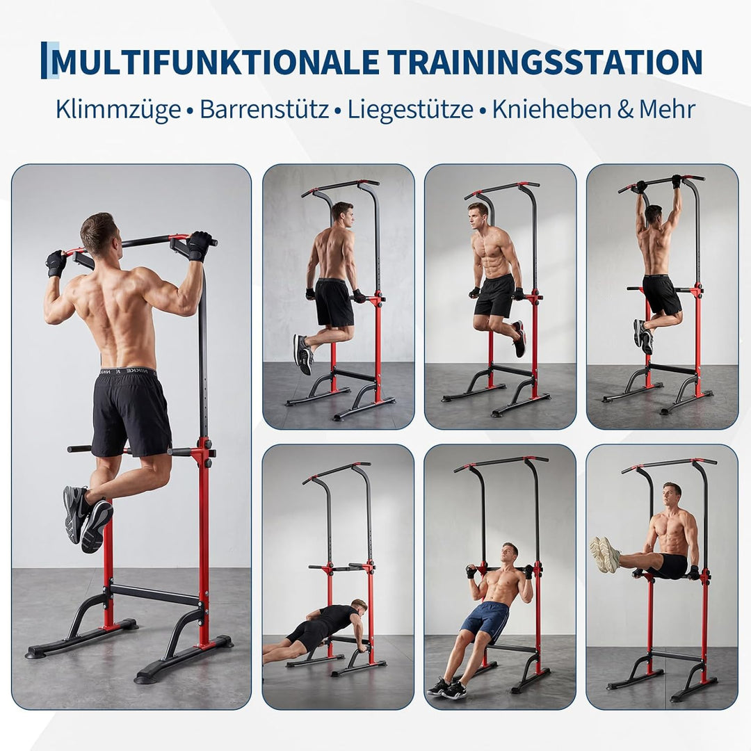 Heimfitness Kraftturm, Dip Station, Verstellbare Klimmzugstange für Ganzkörpertraining Stabiler All-