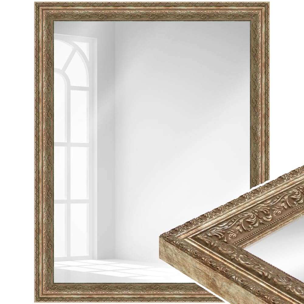 WANDStyle Spiegel Barock und Antik Stil I Aussenmass ca. 41x56 cm I Farbe Bronze I bronzener Wandspi