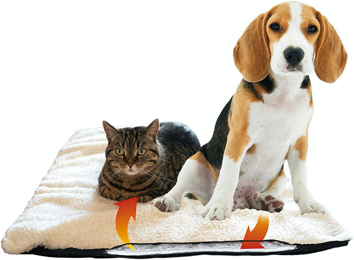 Fellou Heizdecke Katze 60 x 40 cm - Selbstheizende Decke Katze - Waschbar & Knisterfrei - Wärmedecke
