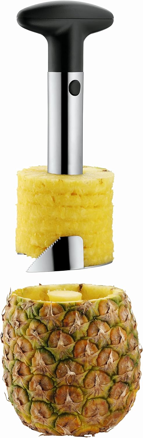 WMF Gourmet Ananasschneider, Ananasteiler schneidet Ringe & Top Tools Erdbeestrunkentferner 9,5 cm,