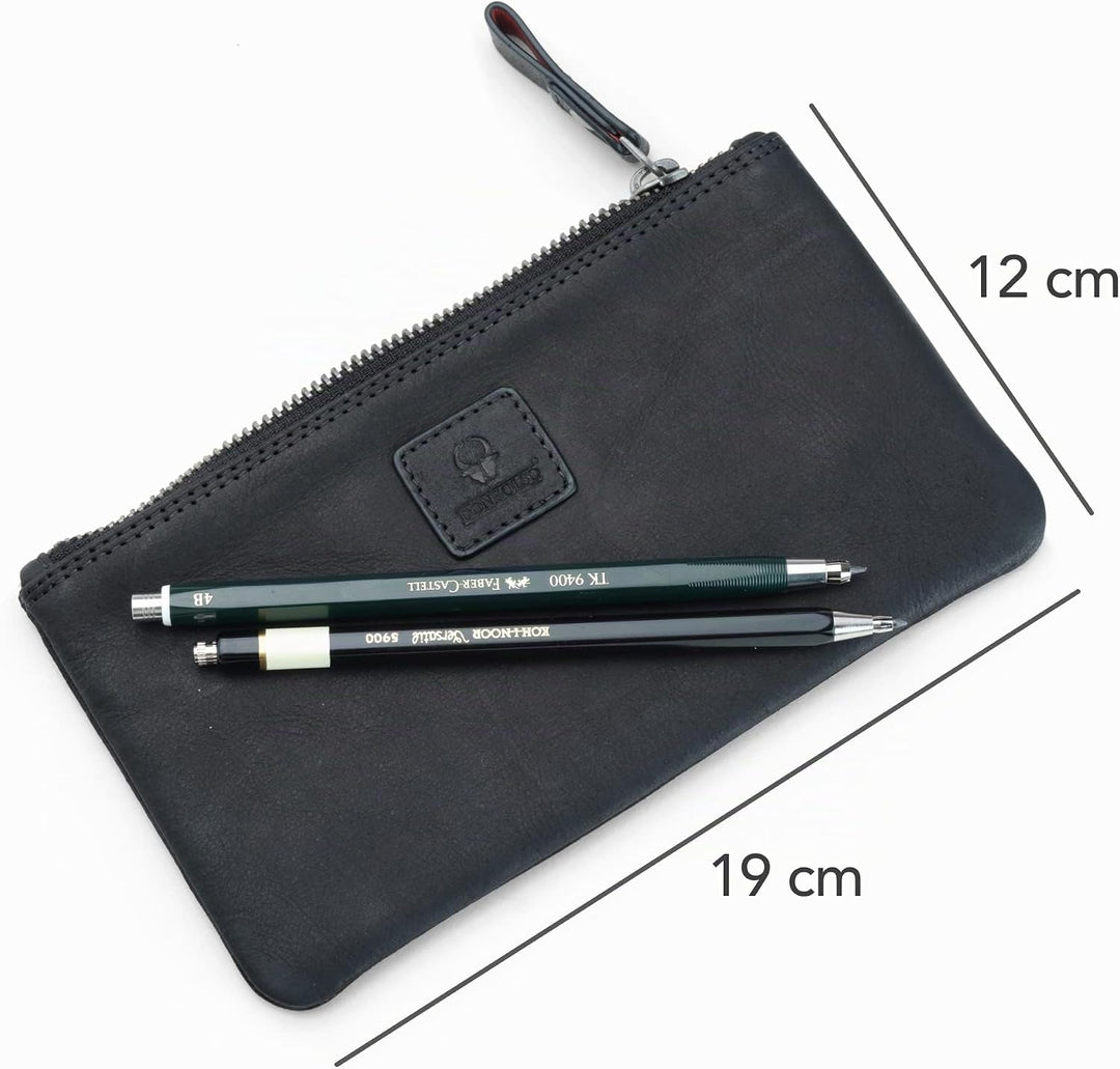 DONBOLSO Federmappe Valencia Leder für Damen und Herren Vintage Schwarz L, Vintage Schwarz L