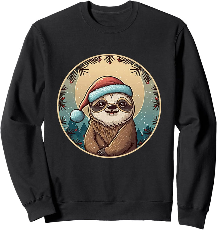 Lustiges Faultier Weihnachten Outfit Faultier Weihnachtsmann Sweatshirt