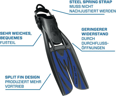 SCUBAPRO Twin Jet Max Flosse L blau, L blau