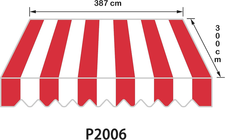 home Trends Markisenstoff 4m Markise mit Volant 4 x 3 m Markisenbespannung ersatzstoff 387 x 300cm B