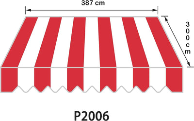 home Trends Markisenstoff 4m Markise mit Volant 4 x 3 m Markisenbespannung ersatzstoff 387 x 300cm B