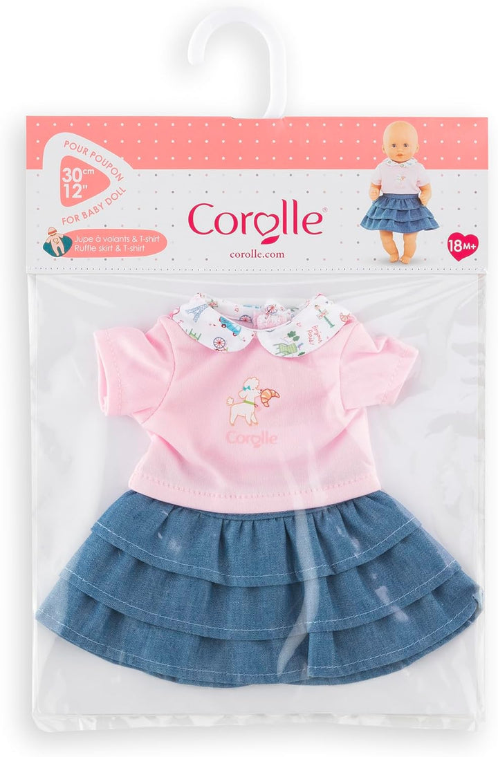 Corolle Mon Premier Poupon Rock und Shirt, Paris, für alle 30cm Babypuppen, ab 18 Monaten