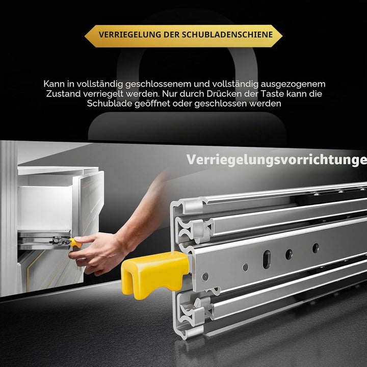 AOLISHENG Schwerlast Schubladenschienen vollauszug 800mm, mit Verriegelungsfunktion Schwerlastauszüg