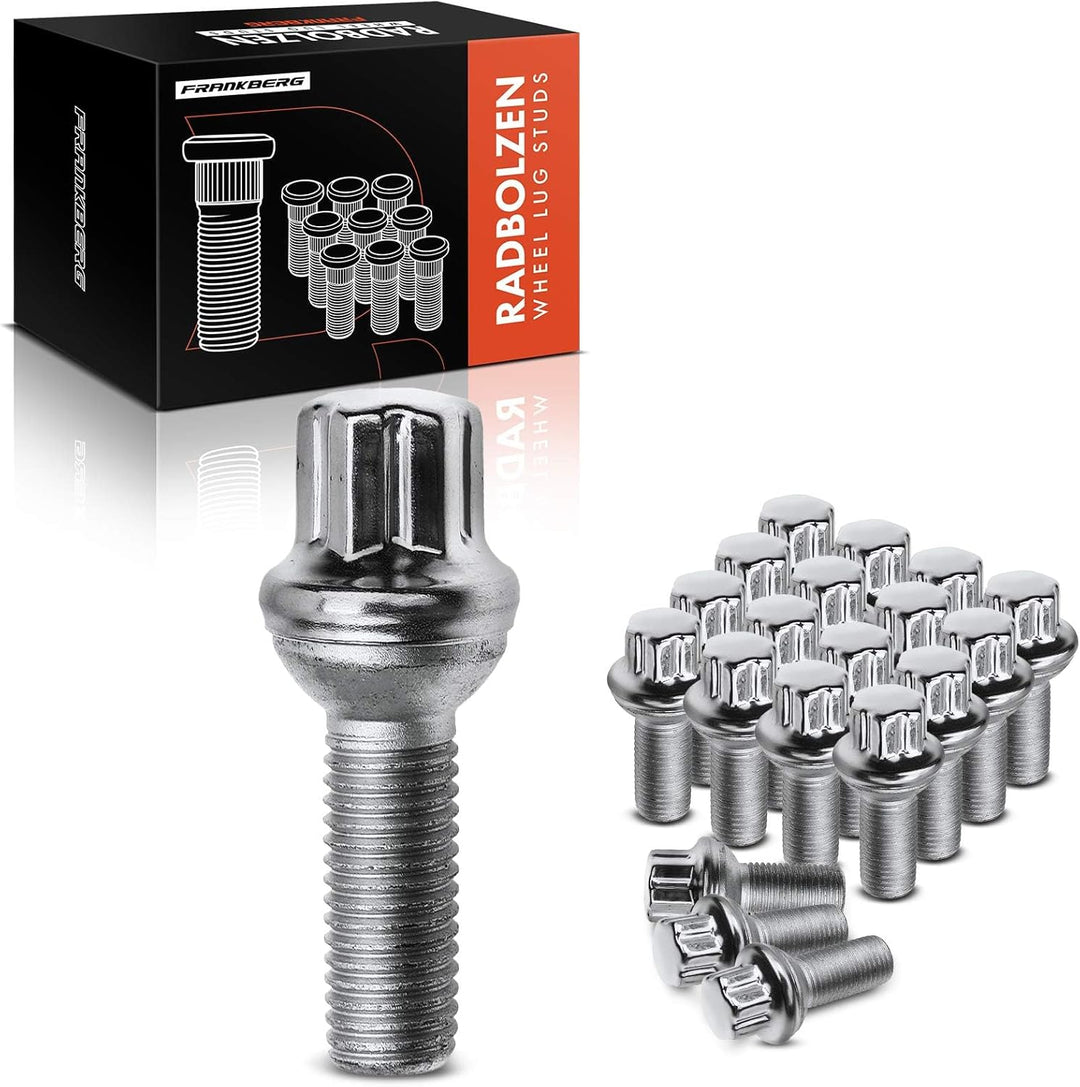 Frankberg 20x Radbolzen Radschraube Kompatibel mit A,B,C,E,M,S,R,GL,GLA,GLK-Klasse CLA CLK CLS 1998-