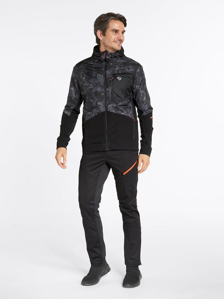 Ziener Herren Nikolo Hybrid-/Aktiv-Jacke | atmungsaktiv, winddicht, funktionell (1er Pack) 46 black