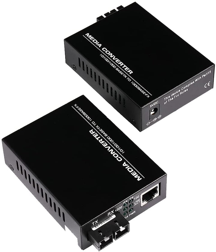 EIN Paar 2er Pack Multi-Mode Dual SC Fiber Gigabit Ethernet Media Converter - Mini 10/100/1000Base-T
