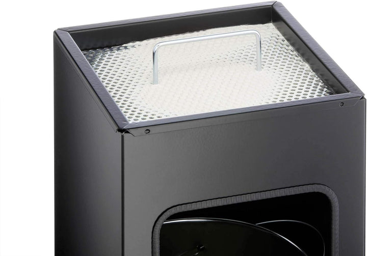 Durable Papierkorb Metall mit Ascher, entnehmbarer Inneneimer und Ascher, eckig, schwarz, 333101 sch