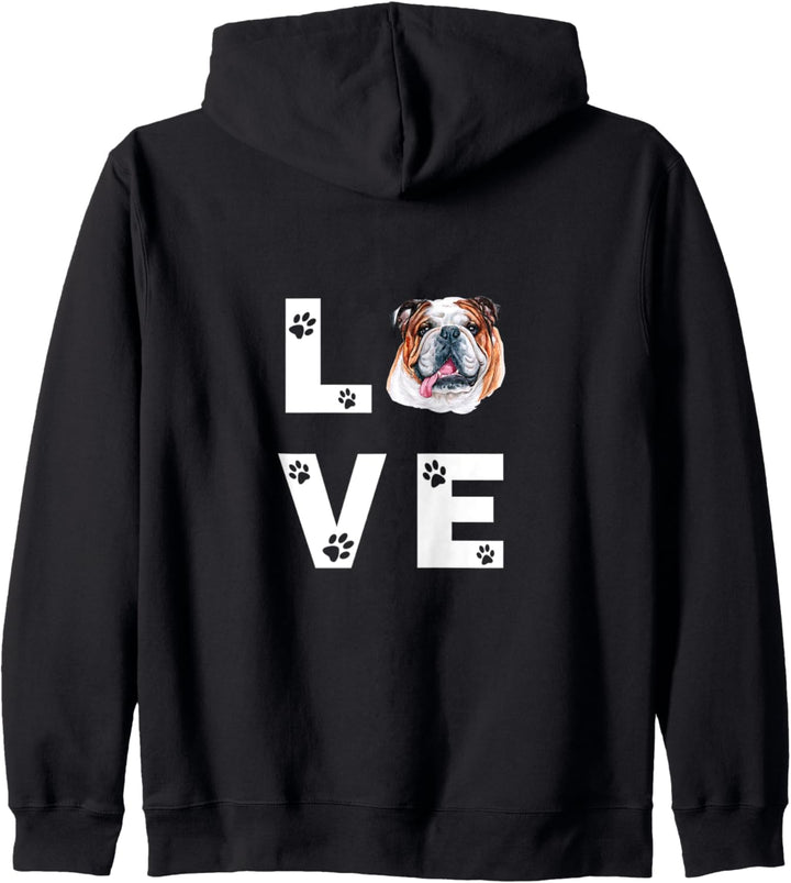 ENGLISCHE BULLDOGGE Hund Love Hundebesitzer Geschenk Kapuzenjacke