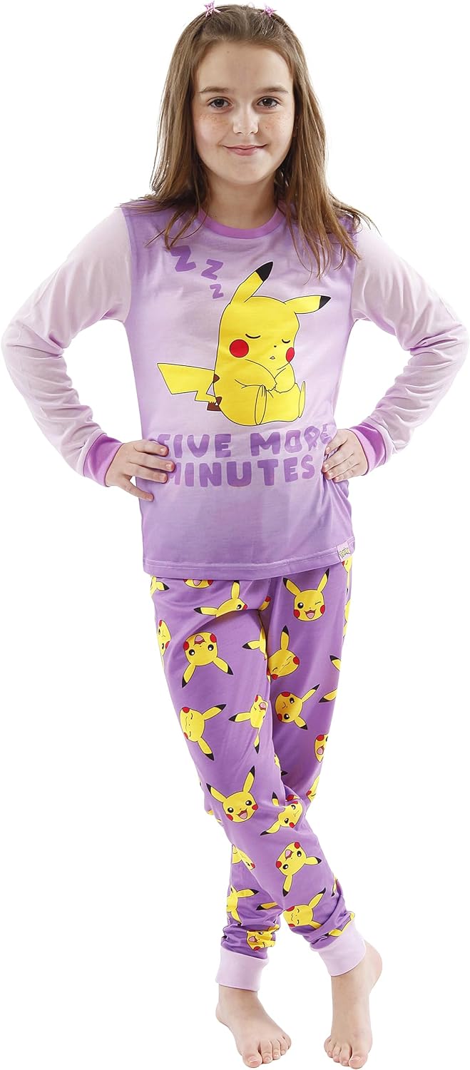 Pokémon Schlafanzug | Pikachu Pyjama Mädchen | Schlafanzüge Für Mädchen Pikachu 116 Rosa, 116 Rosa