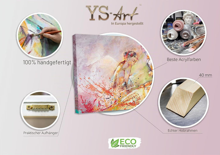 YS-Art Abstrakt Stil Acryl Gemälde auf Leinwand Heisser Sommer handgemalt Wandbilder Wohnzimmer mode