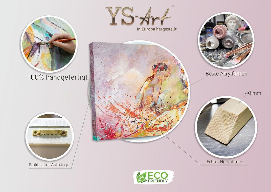 YS-Art Abstrakt Stil Acryl Gemälde auf Leinwand Heisser Sommer handgemalt Wandbilder Wohnzimmer mode