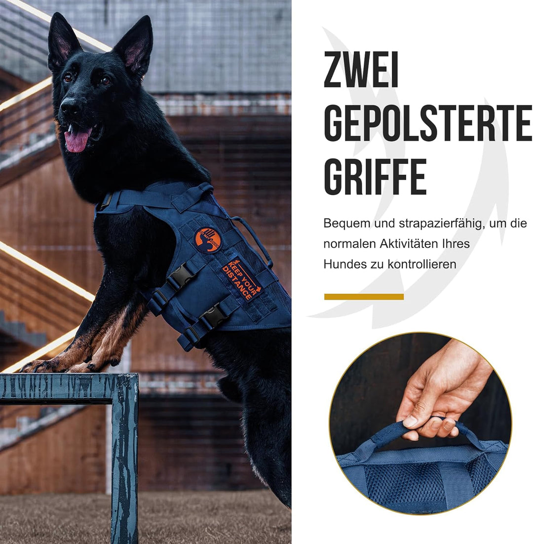 OneTigris No-Pull Hundegeschirr, AIRE MESH Einstellbar Sicherheitsgeschirr Ultra Atmungsaktiv für Gr