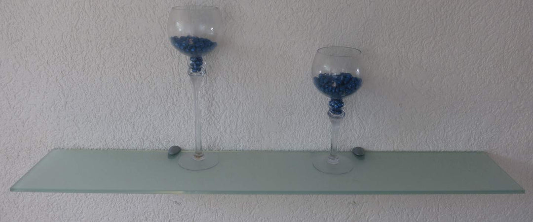 Dekoleidenschaft Wandregal aus 10mm Glas, satiniert, Verschiedene Formen und Grössen, Glasregal, Gla