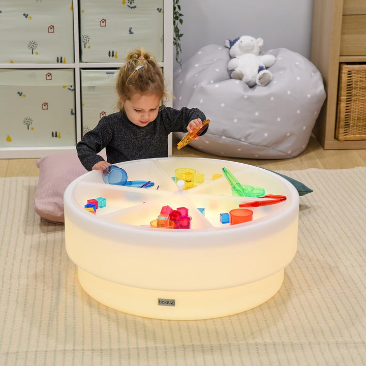 tickit Discovery Glow Low Table - Sensorischer Leuchttisch für Kinder, Farbwechsel-LED, wasserdicht