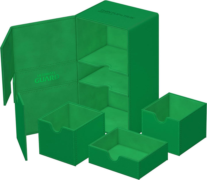 Ultimate Guard Twin Flip`n`Tray 200+ XenoSkin Monocolor Grün, Grün