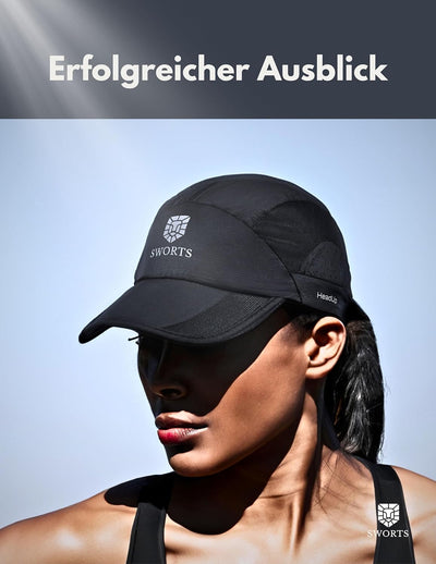 SWORTS HeadUp Running Cap (Light) Ultradünne Laufkappe mit Atmungsaktivem Mesh (Unisex Basecap Sport