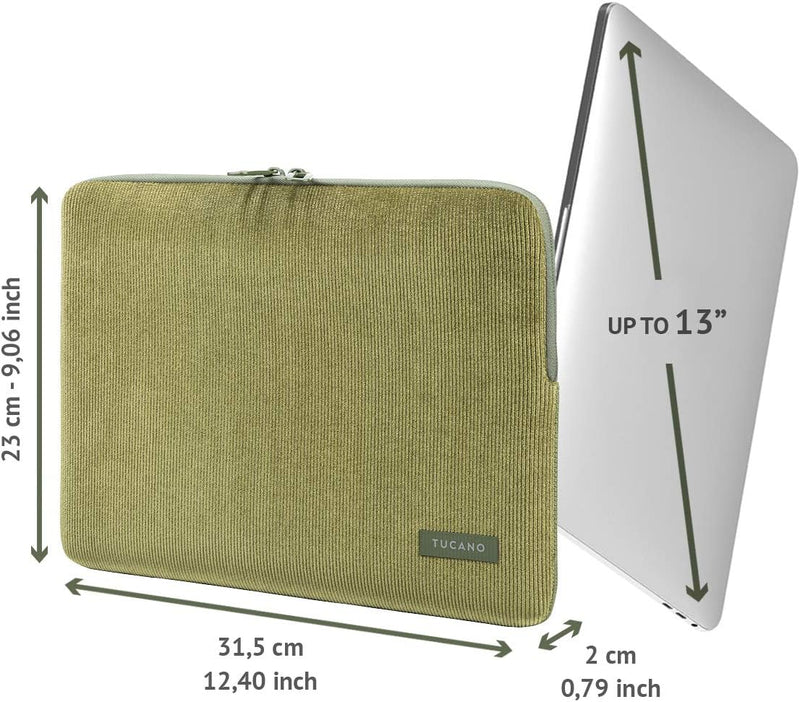 Tucano Second Skin Velluto Notebook Sleeve aus Cord und Neopren 12 Zoll, MacBook Pro 13 Zoll ab 2016